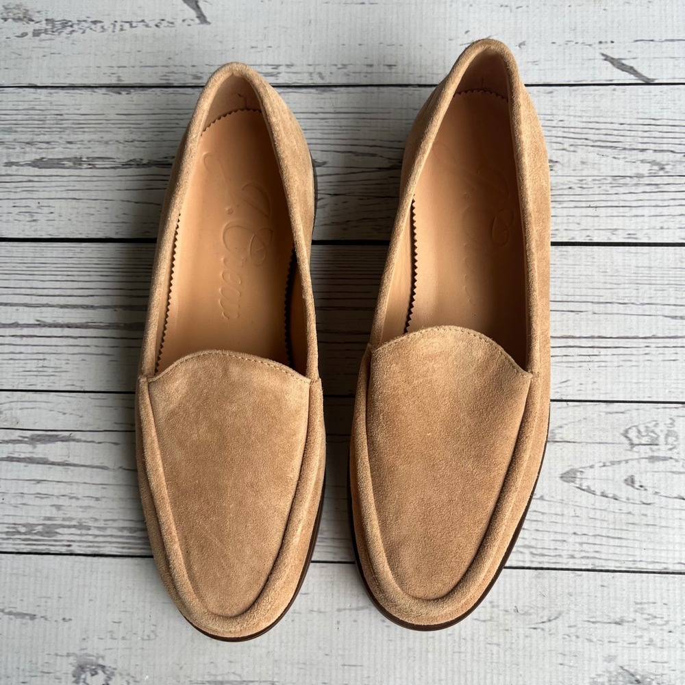 J.Crew Loafers Slip-ons Tan Suede Leather Shoes Womens 6.5 Preppy Academia